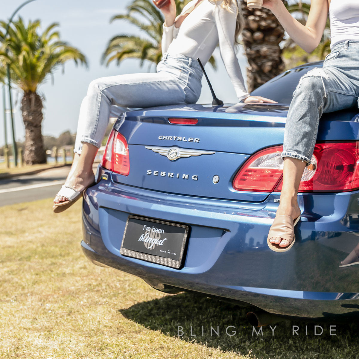 Bling My Ride rhinestone bling Chrysler car number plate frame Australia