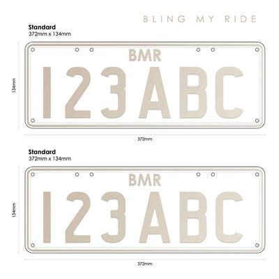 Bling My Ride standard size Australia luxury number plate frames